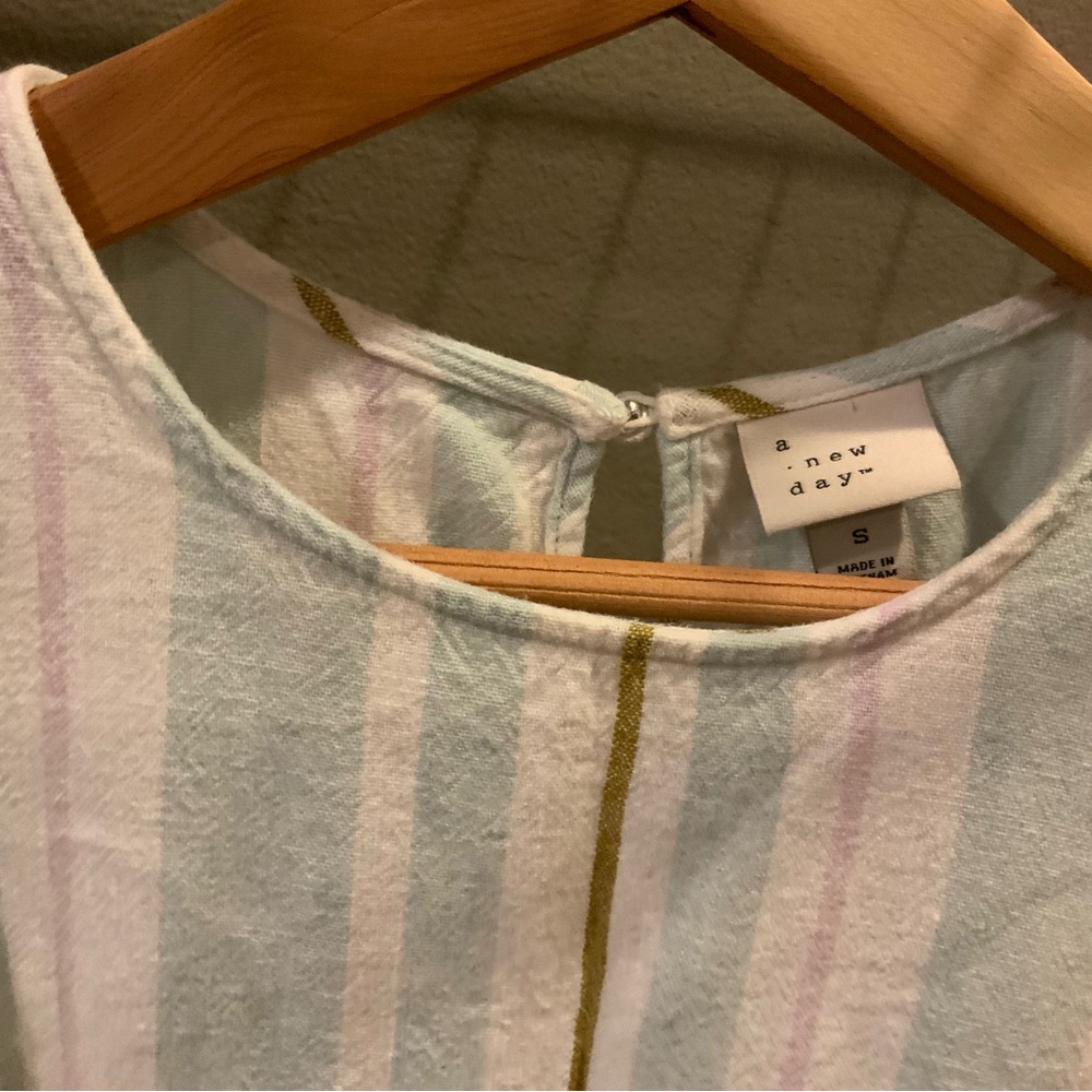 A New Day Pastel Striped Blouse